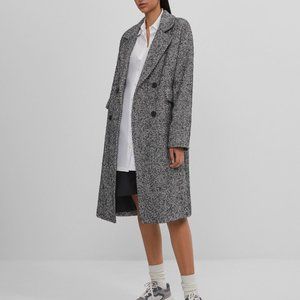 Drop- Shoulder Herringbone Coat